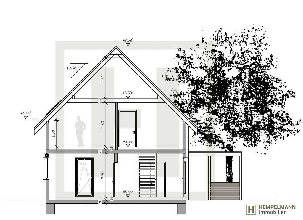 Schnitt Neubau Einfamilienhaus Lage - Hempelmann Immobilien